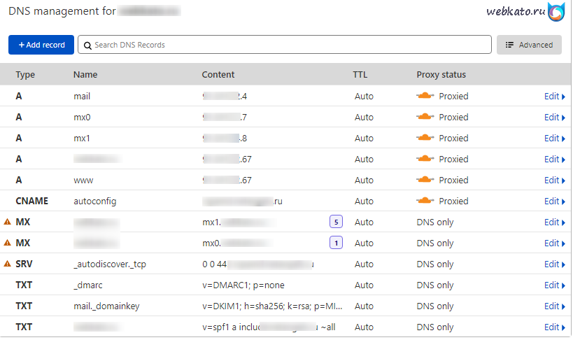 Настройки DNS